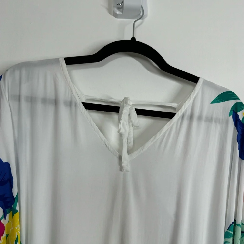 Swim by Cacique Coverup Floral Lightweight Pullover Tie Waist